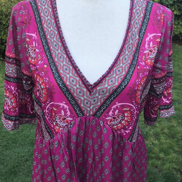 ❌SOLD!❌Paisley V Neck Dress NEW! Size L - Picture 2 of 4